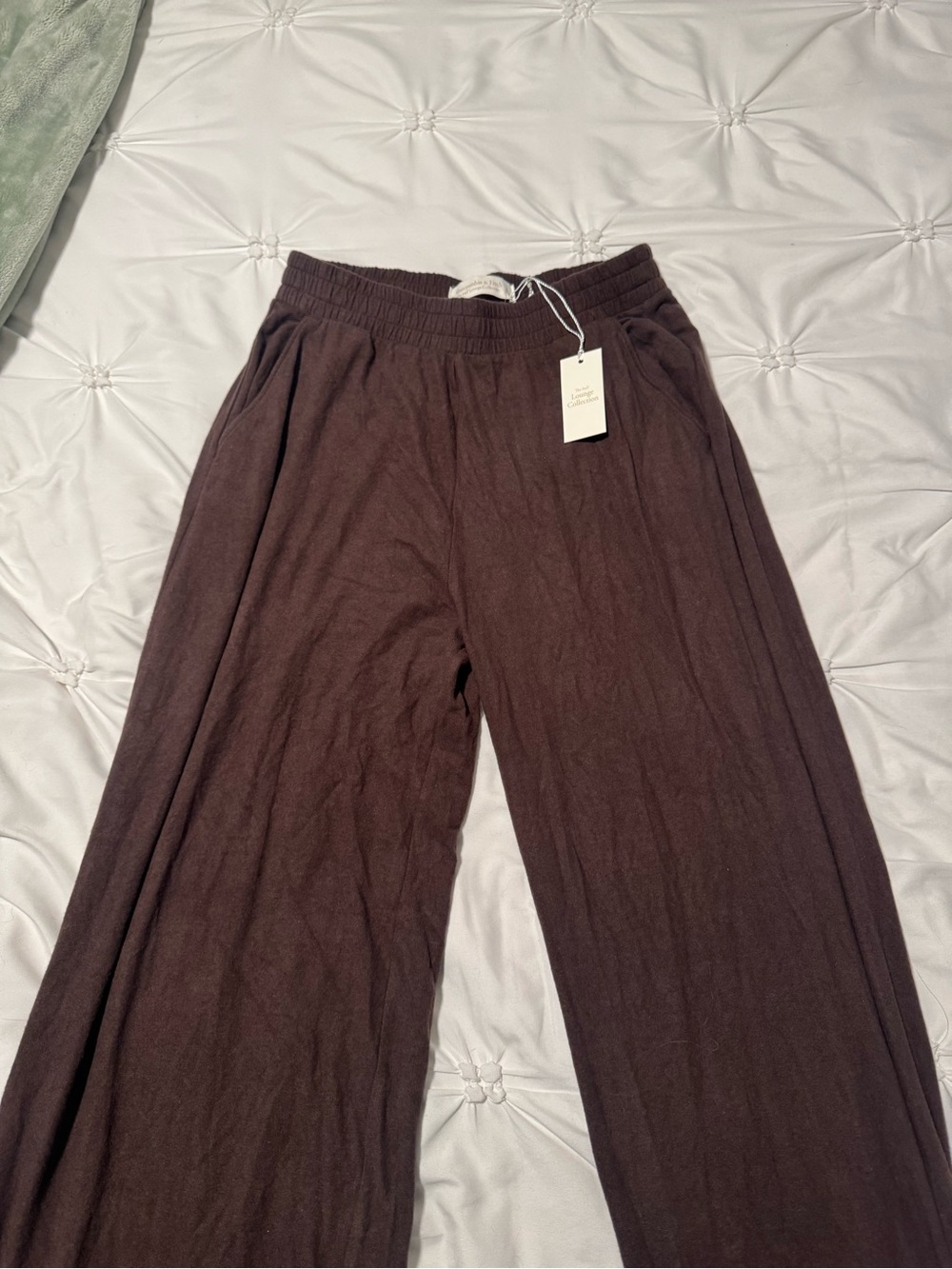 Abercrombie & Fitch Chocolate Brown Wide-Leg Lounge Pants - Picture 4 of 6